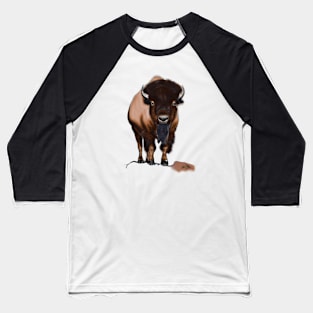 Cute Bison Drawing Baseball T-Shirt